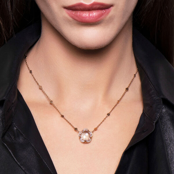 Bon Ton Rose Gold, Crystal and Diamond Pendant